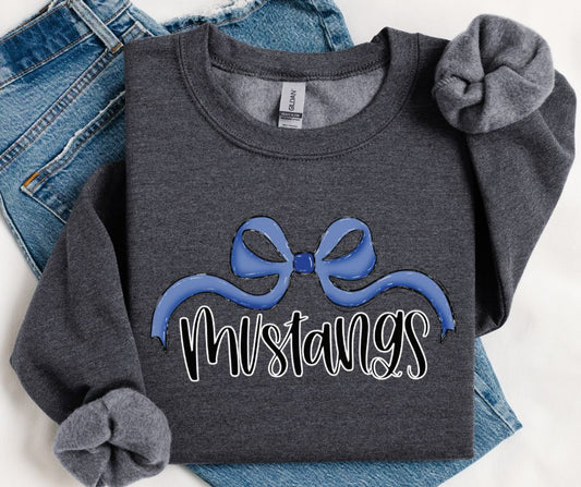 Mustangs (Royal Blue Bow) - DTF