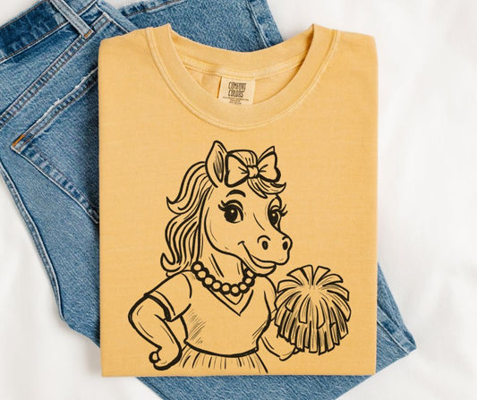 Mustang (Cheer Vintage Sketch Mascot) - DTF