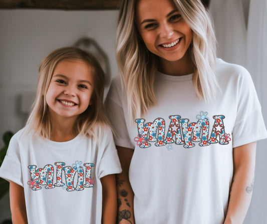 Mama & Mini (Groovy Floral) - DTF