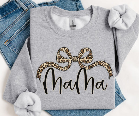 Mama (Leopard Bow) - DTF