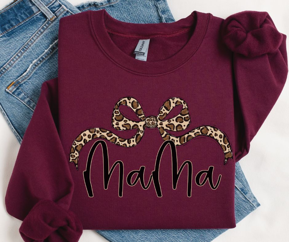 Mama (Leopard Bow) - DTF