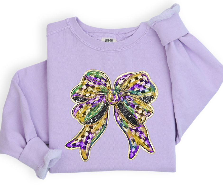 Mardi Gras Coquette Bow - DTF