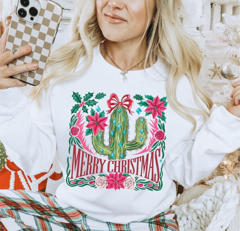 Merry Christmas Cactus - DTF