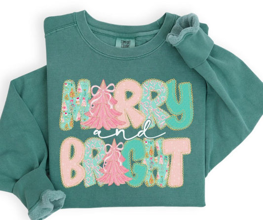 Merry and Bright (Pastel Bow)- DTF