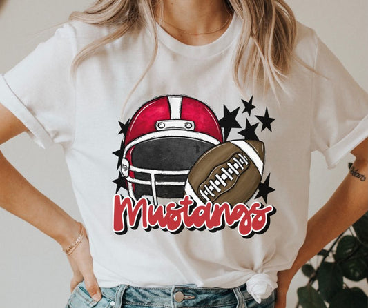 Mustangs Mascot (stars - red helmet) - DTF
