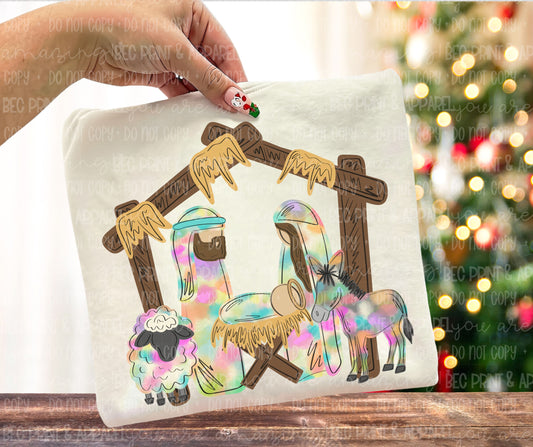 Nativity Watercolor - DTF