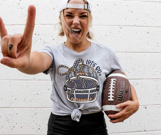 Lets Go Football Helmet (Navy) - DTF