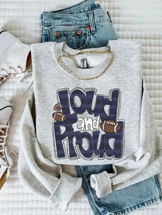 Loud and Proud Football (Navy) - DTF
