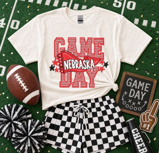 Nebraska - Red/White (Preppy Game Day Pennant Mascot) - DTF