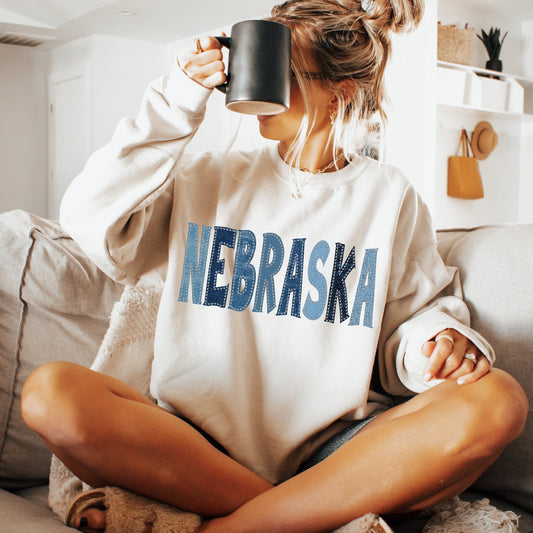 Nebraska (Denim Stitch State) - DTF