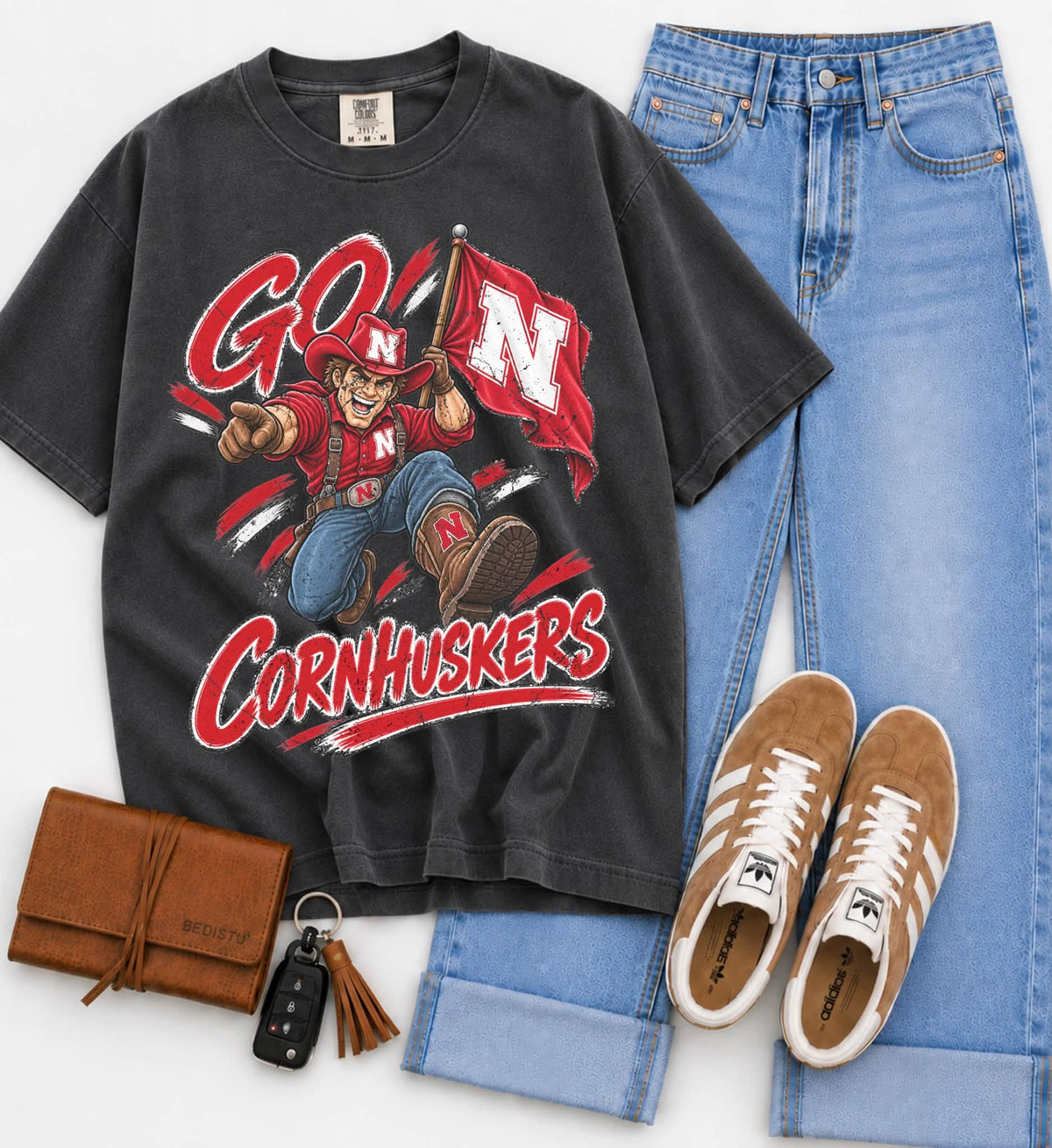Nebraska (Vintage Distressed Go Mascots) - DTF