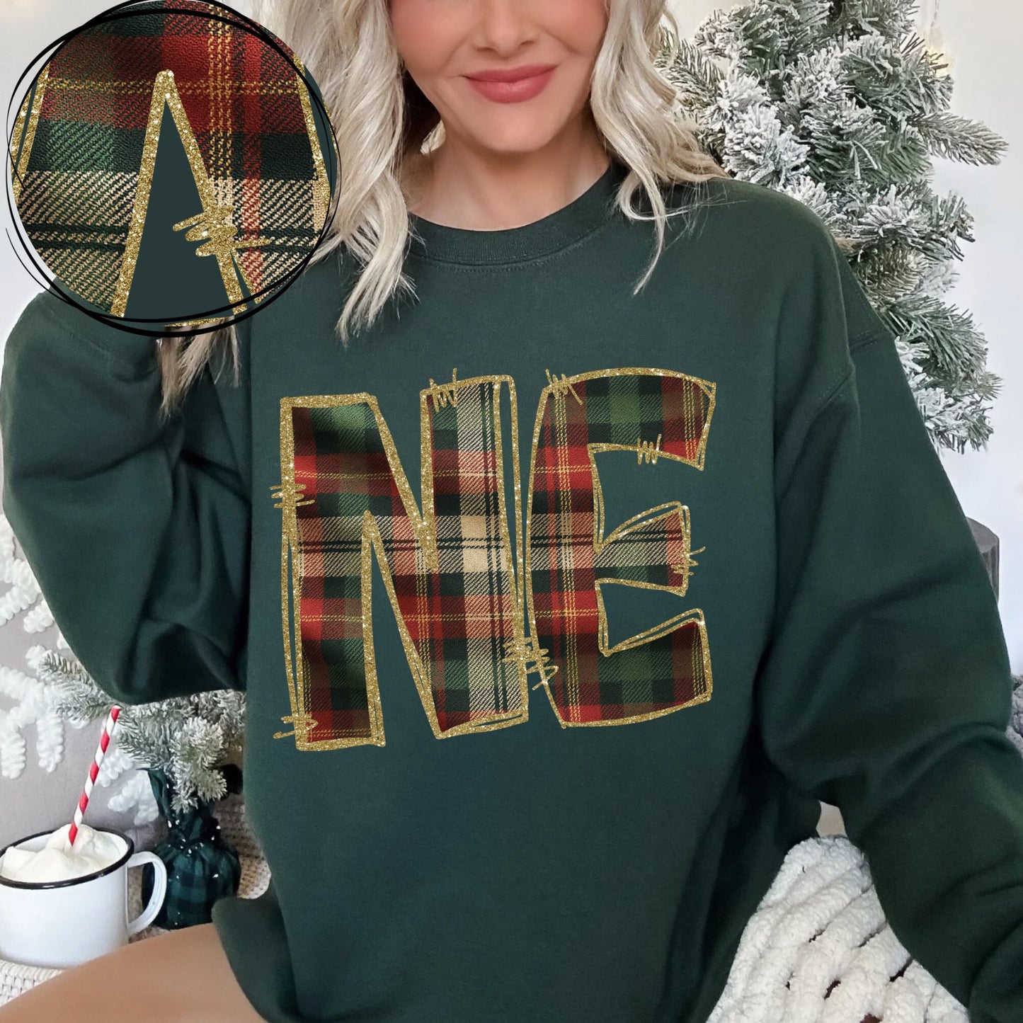 NE (Glitter & Plaid State Abbreviation) - DTF