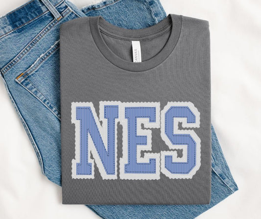 NES - White/Royal Blue (Prepster School Initials) - DTF