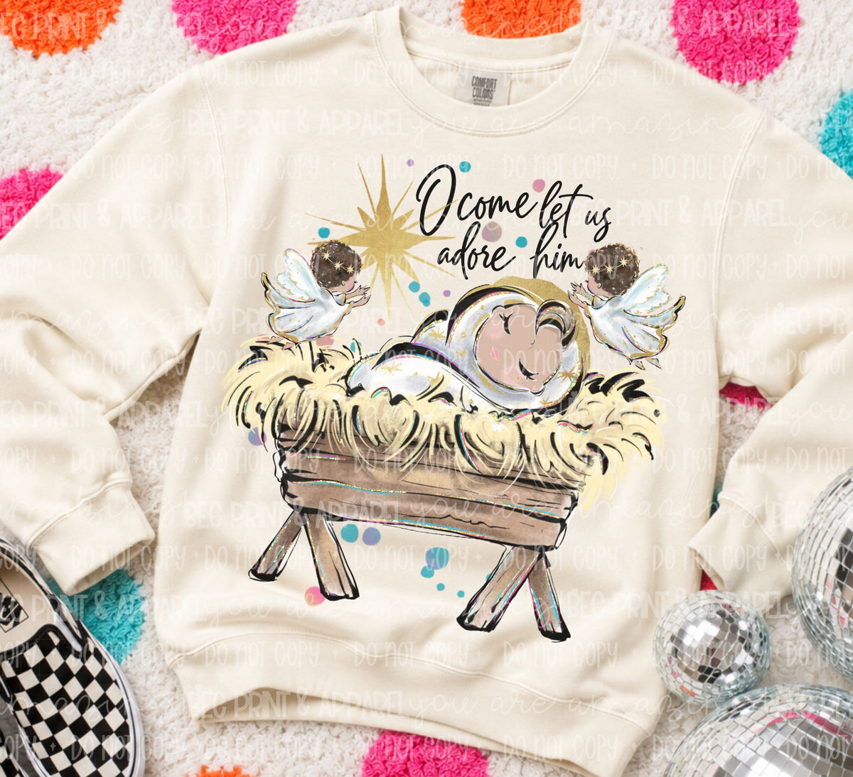 O Come Let Us Adore Him (Christmas Era) - DTF