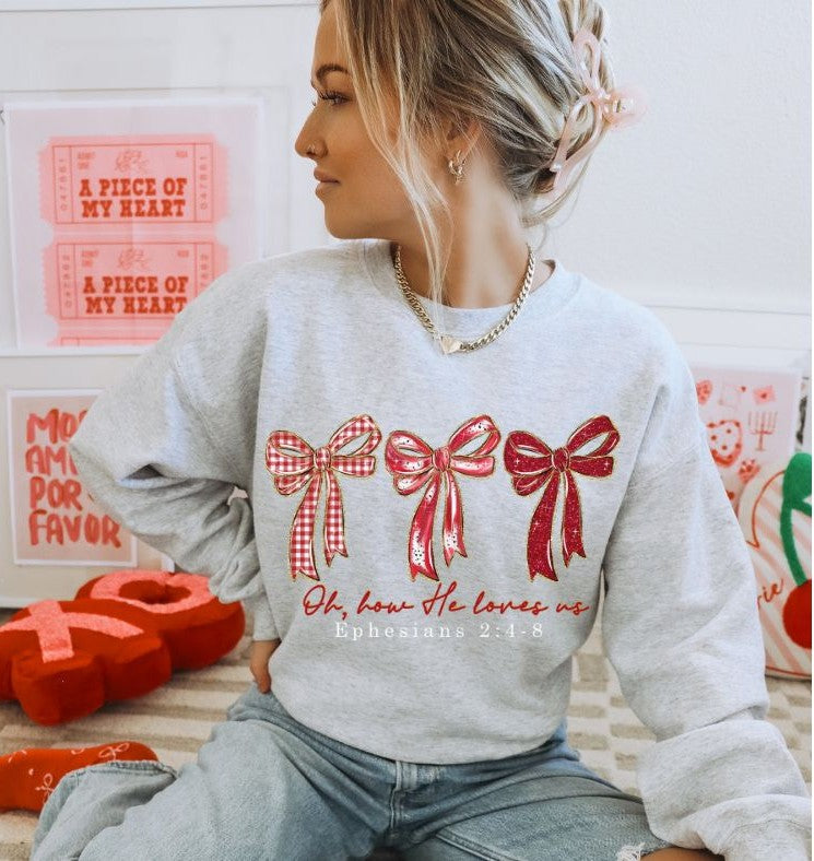 Oh How He Loves Us (Coquette Bow) - DTF