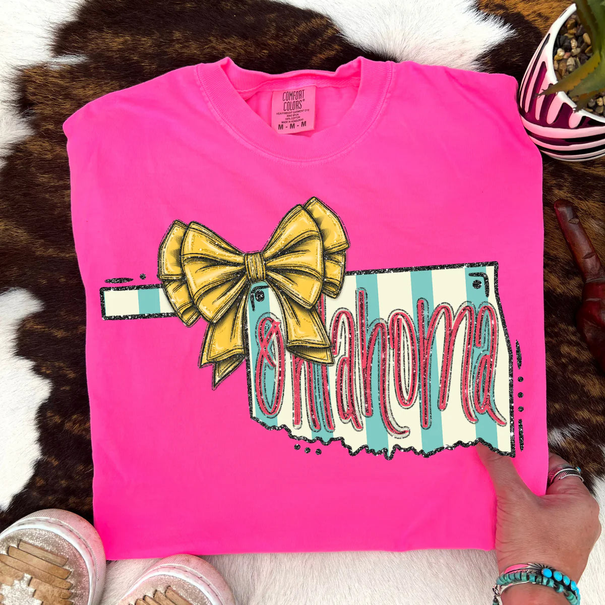 Oklahoma (Glitter Bow & Stripes States) - DTF