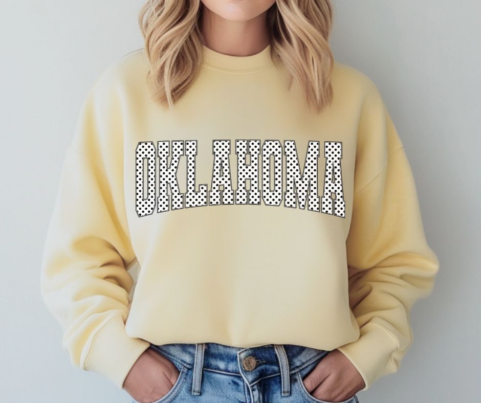 Oklahoma (Blk/White Polka Dot States) - DTF