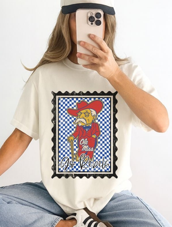 Ole Miss (Vintage Postage Stamp Mascot) - DTF
