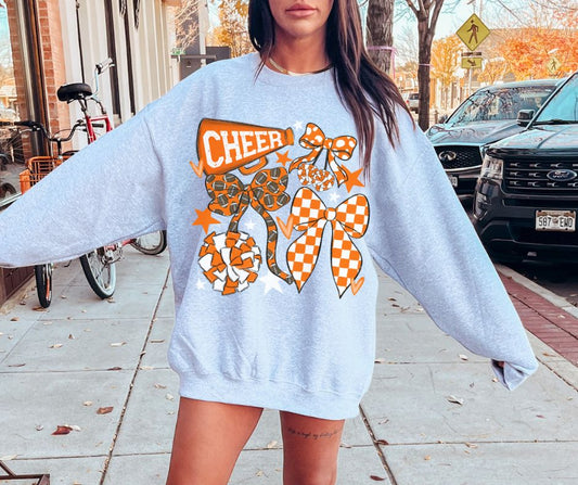 Cheer Bow Collection (orange/white) - DTF