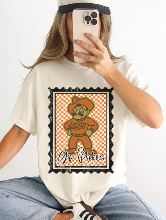 Oklahoma State (Vintage Postage Stamp Mascot) - DTF