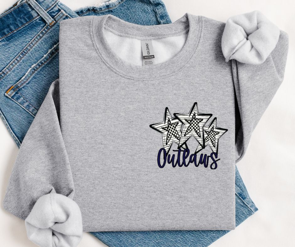Outlaws - Navy (Stars and Checks) - DTF