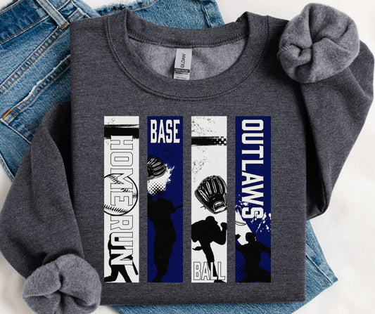 Outlaws Home Run Panel (Navy/White) - DTF