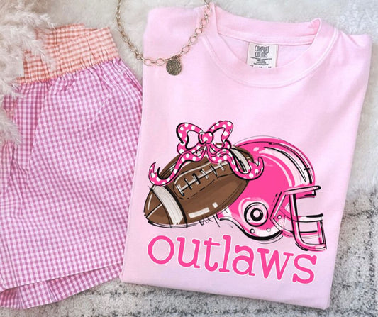 Outlaws - Pink (Football Bow Mascot) - DTF