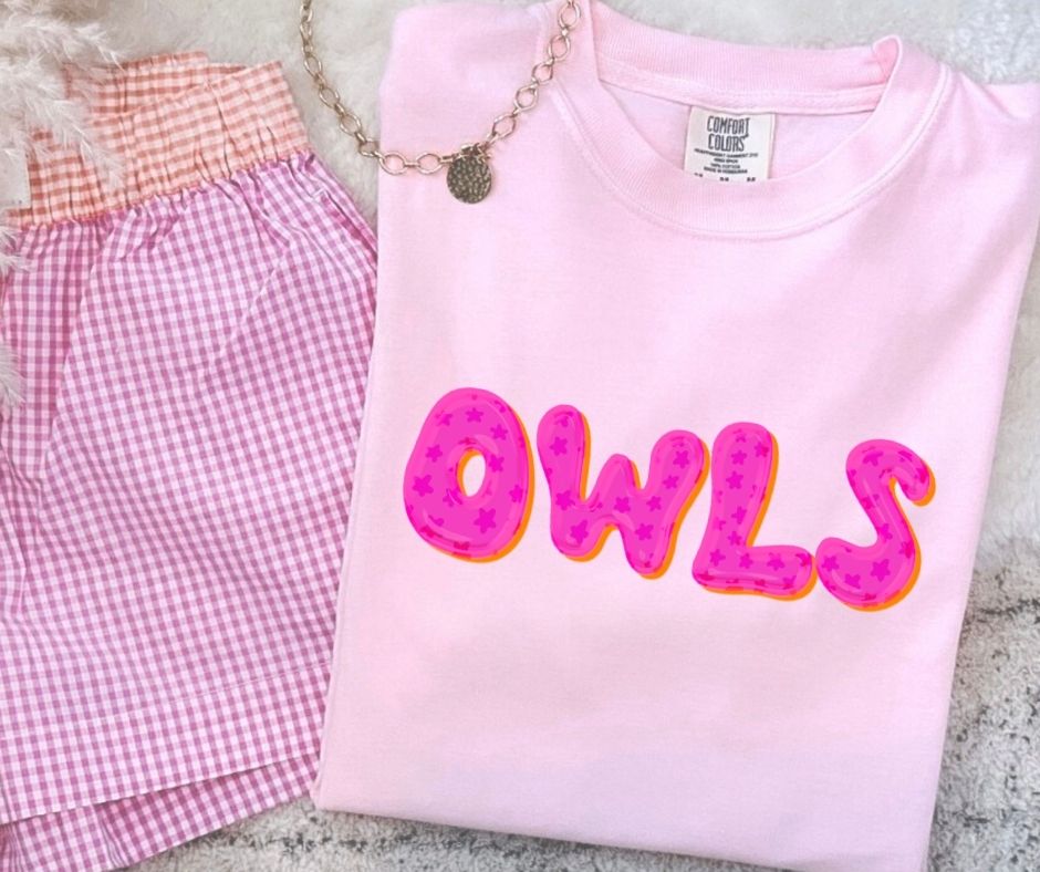 Owls (Pink Bubble Stars Mascot) - DTF