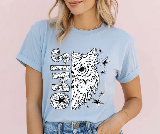 Owls (Black/White Dotties Mascot) - DTF