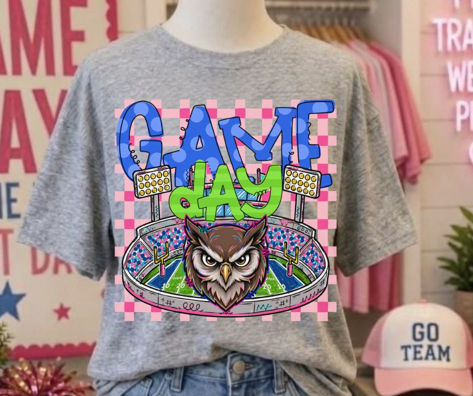 Owls (Game Day Stadium Plaid Mascot) - DTF