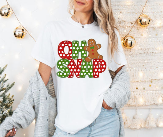 Oh Snap (red/green polka dots) - DTF