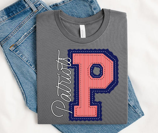P - Patriots - Red/Navy (Prepster Mascot) - DTF