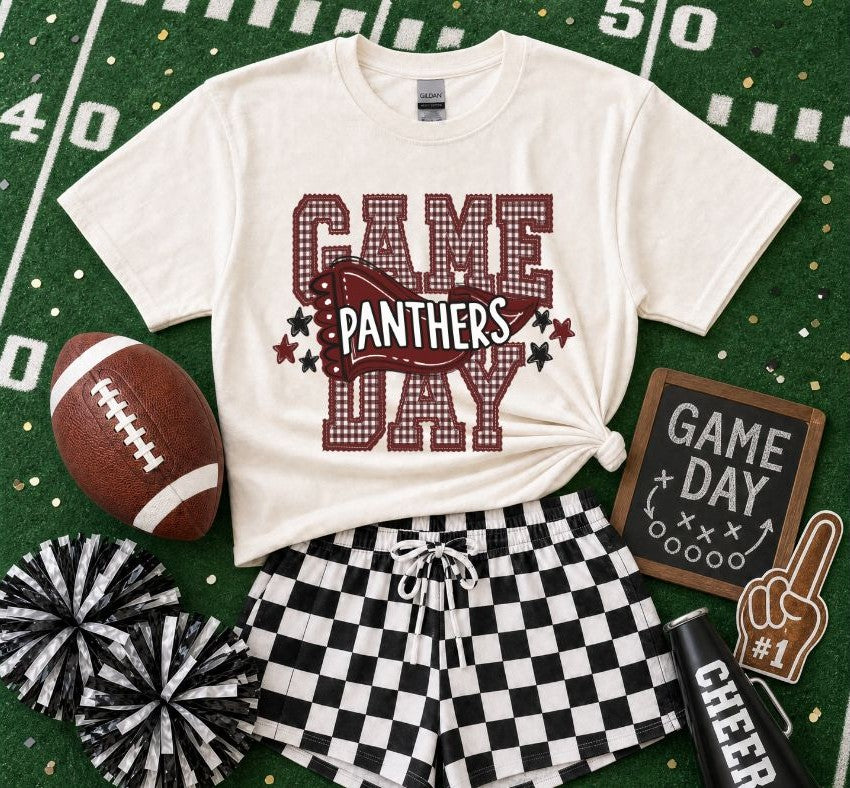 Panthers - Maroon/Black (Preppy Game Day Pennant Mascot) - DTF