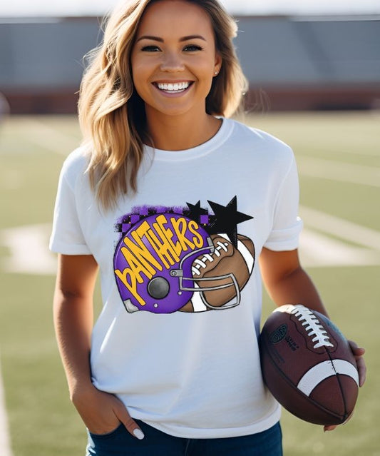 Panthers - Purple/Yellow Gold (Football Helmet Mascots) - DTF