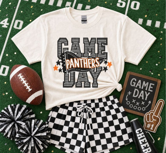 Panthers - Black/Orange (Preppy Game Day Pennant Mascot) - DTF