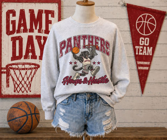 Panthers - Maroon (Hoops & Hustle Basketball Mascot) - DTF