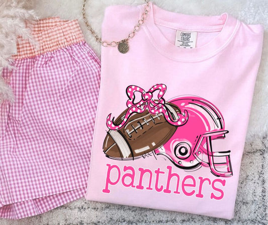 Panthers - Pink (Football Bow Mascot) - DTF