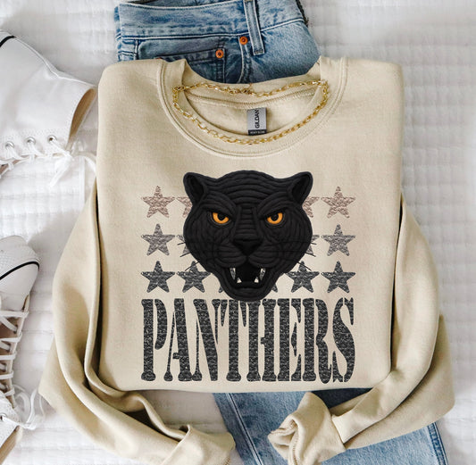 Panthers (Faux Yarn and Stars Mascot) - DTF