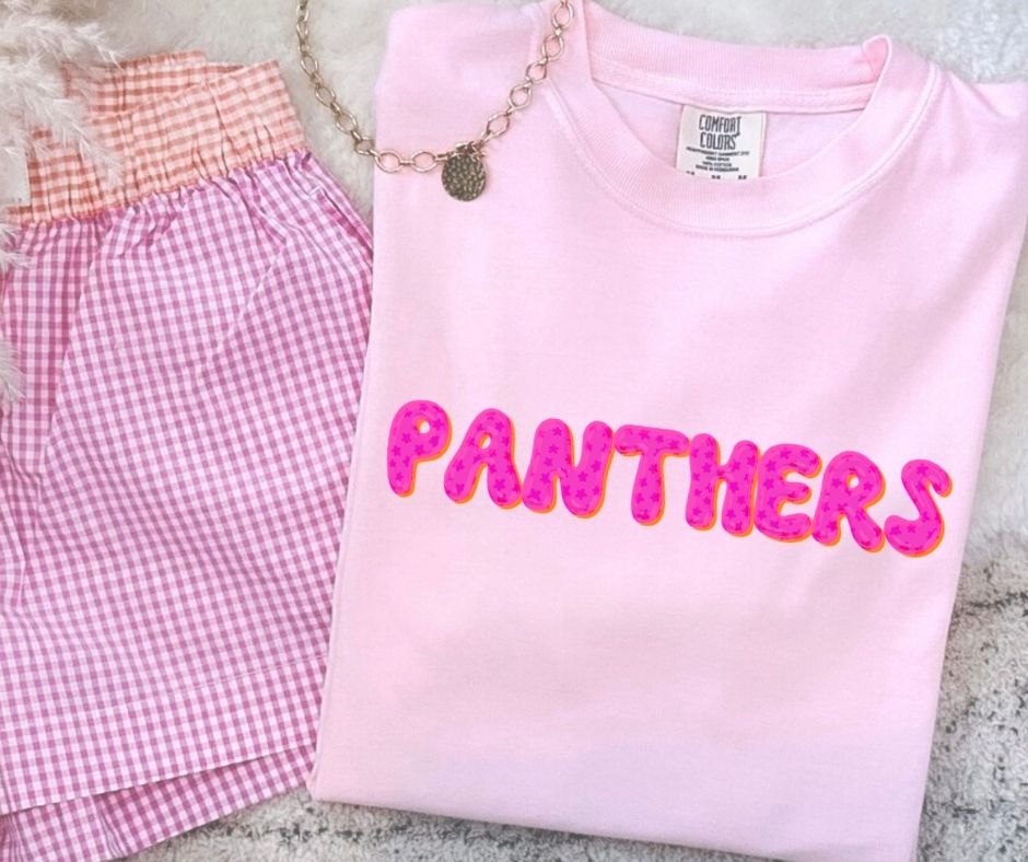 Panthers (Pink Bubble Stars Mascot) - DTF