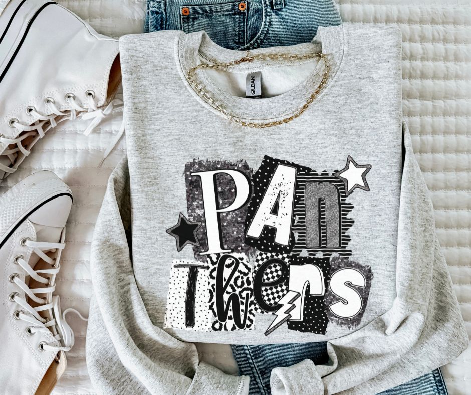 Panthers (BW Collage Mascot) - DTF