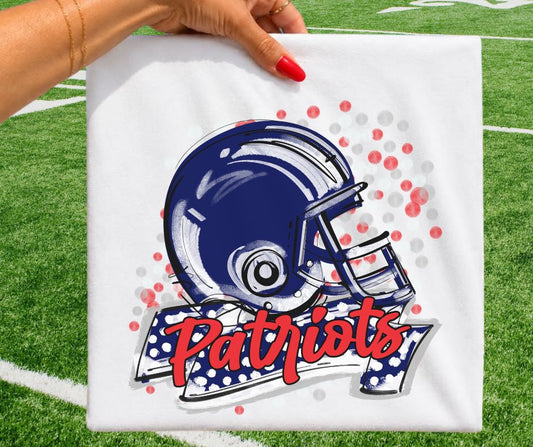 Patriots - Navy/Red (Polka Dot Scrimmage Mascot) - DTF