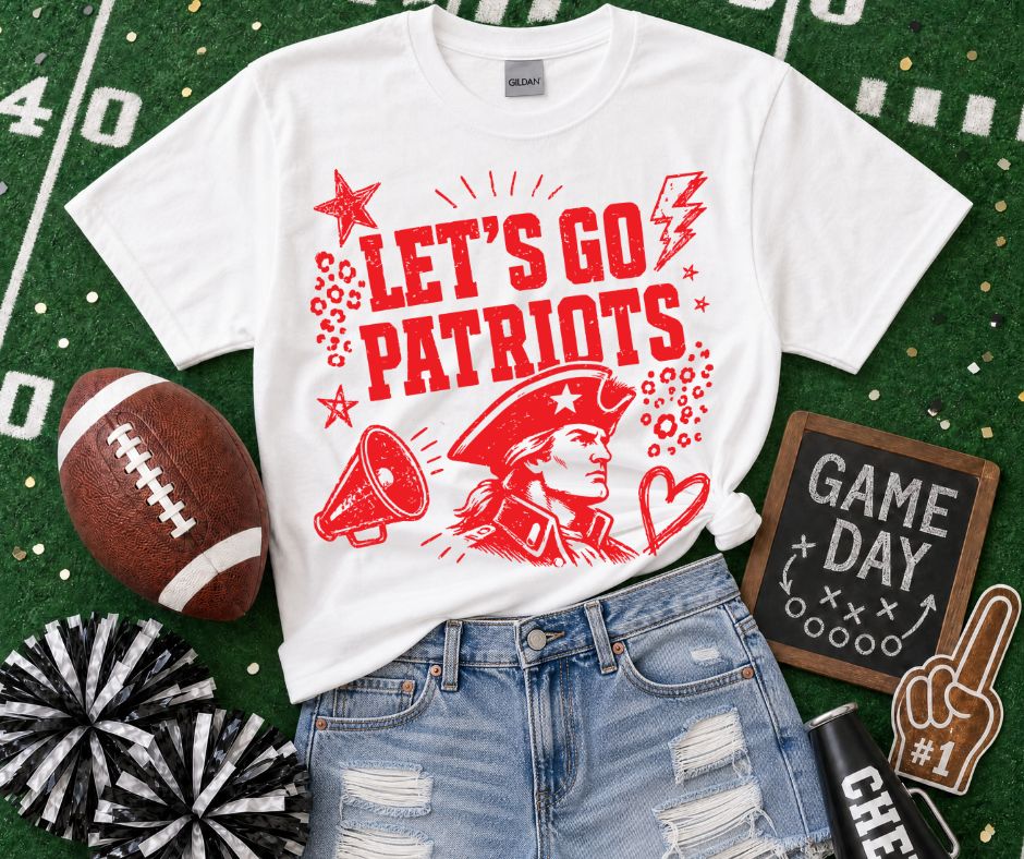 Patriots Red (Lets Go Doodle Leopard Mascot) - DTF