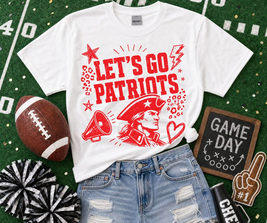 Patriots Red (Lets Go Doodle Leopard Mascot) - DTF