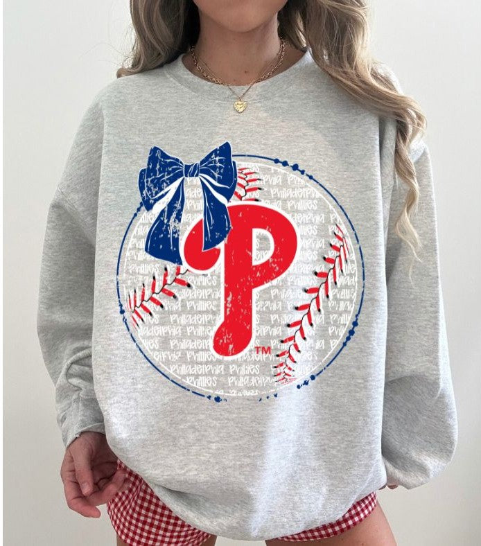 Phillies (Baseball Bow Typography) - DTF