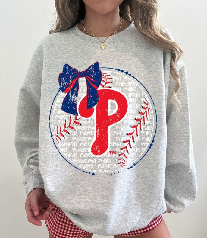 Phillies (Baseball Bow Typography) - DTF
