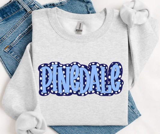 Pinedale - Columbia Blue/Navy (Polka Dot Stack Mascots) - DTF