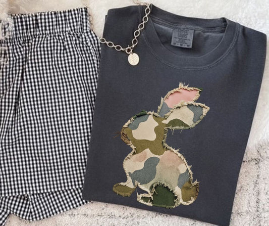 Pink Camo Patchwork Bunny - DTF