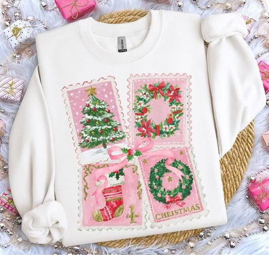 Christmas Stamps (Pink) - DTF
