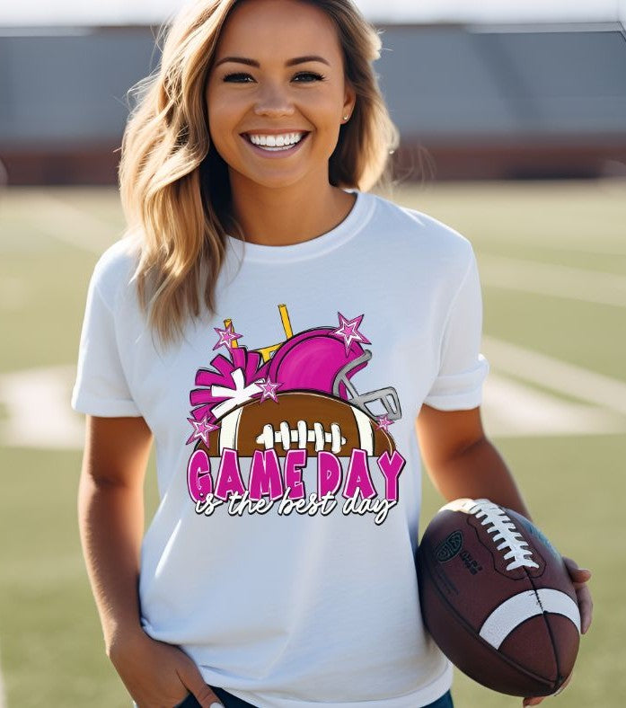 Game Day Best Day Football (Pink) - DTF