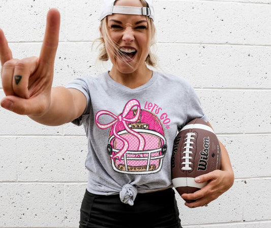 Lets Go Football Helmet (Pink) - DTF